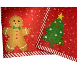 Tovagliette natalizie in feltro con albero e omino di marzapane - Cf 2 pz