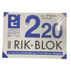 Ricarica 20 fogli Ruvidi Album PiCarta 220gr