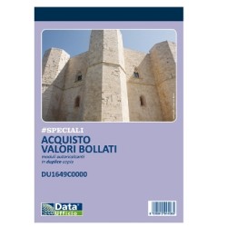Blocco distinta Acquisto Valori Bollatii - 50/50 copie autoricalcanti - 21,5 x 14,8 cm Data Ufficio