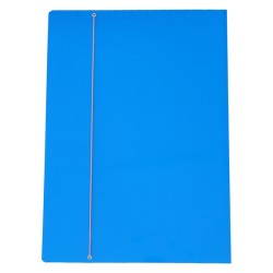 Cartella con elastico 35x50cm Blu in cartone plastificato