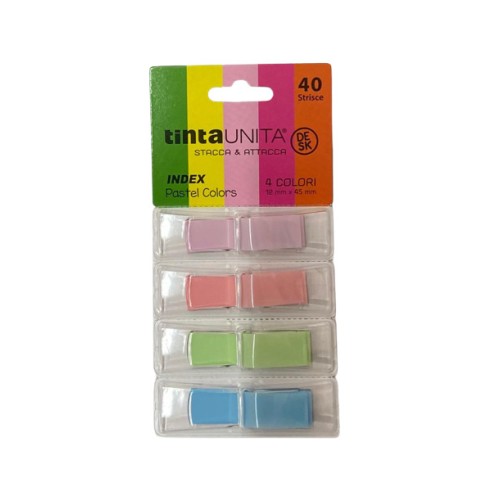 Segnapagina 12mmx45mm 4 colori Pastel - Cf.40pz