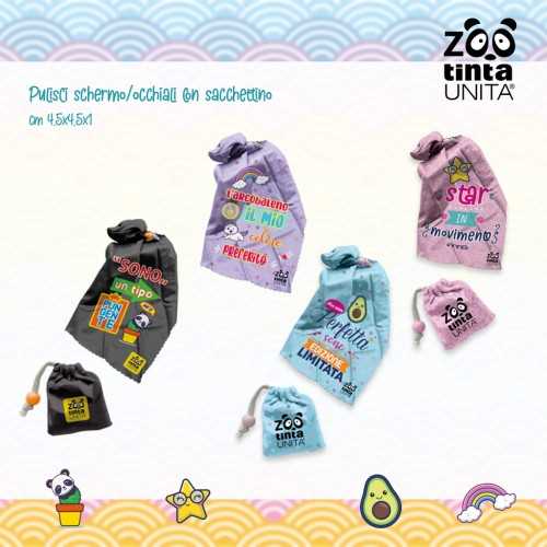 Puliscischermo con sacchetto Tinta Unita Zoo