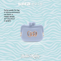 Portamonete Clic Clac in silicone monocolore 9,5x8,5x3,5cm Hello Kitty