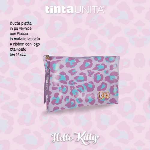 Busta piatta in vernice 14x22cm - Hello Kitty