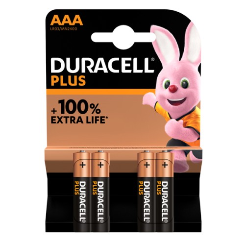 Blister 4 pile Duracell Plus Mini Stilo AAA