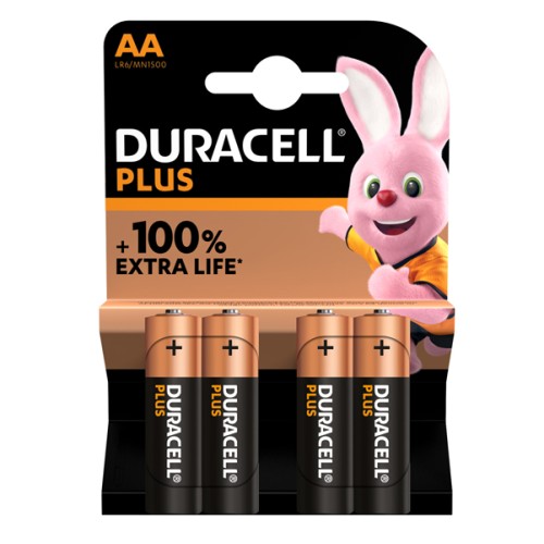 Blister 4 pile Duracell Plus Stilo AA