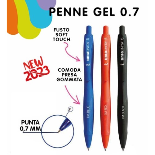 Penna I'm Black Gel 0,7 Tinta Unita inchiostro...