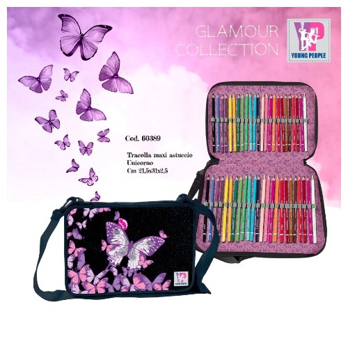 Maxi Astuccio 21,5x31x2,5cm con tracolla - Nero...