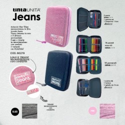 Astuccio One Time Tinta Unita Jeans Glitter
