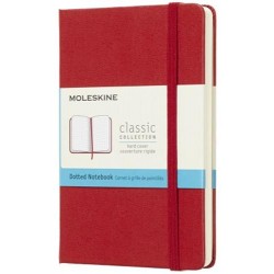 Taccuino Notebook M Moleskine con elastico- interno Puntinato - colore Rosso