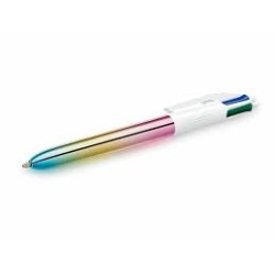 Penna a sfera a scatto Bic Gradient fusto arcobaleno - 4 colori