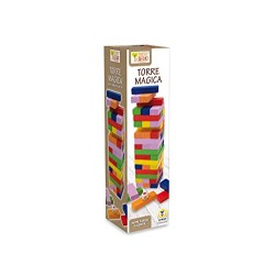 TEOREMA FATTO DI LEGNO - GIOCO TORRE MAGICA 54 PZ COLOR.