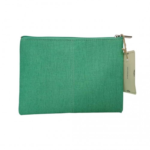 Pochette lady donna con zip in ecopelle colori verde, fucsia, celeste