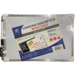 Lavagna bifacciale bianca e nera magnetica con pennarello