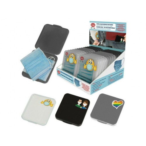 Porta mascherine tascabile. 1112.41.4cm colori ass. Nero/grigio/trasparente