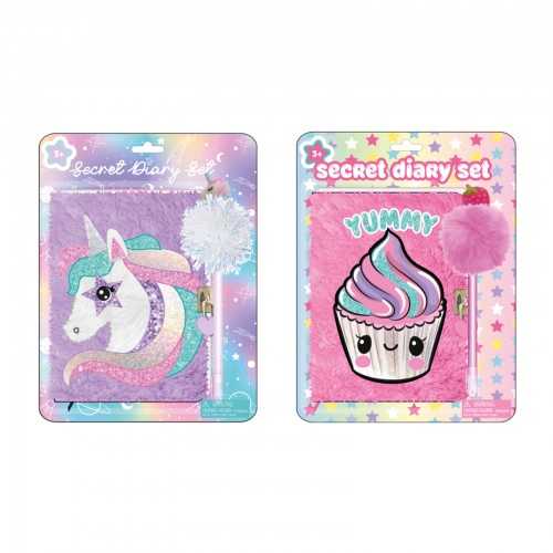 Diario segreto copertina in peluche con penna -...