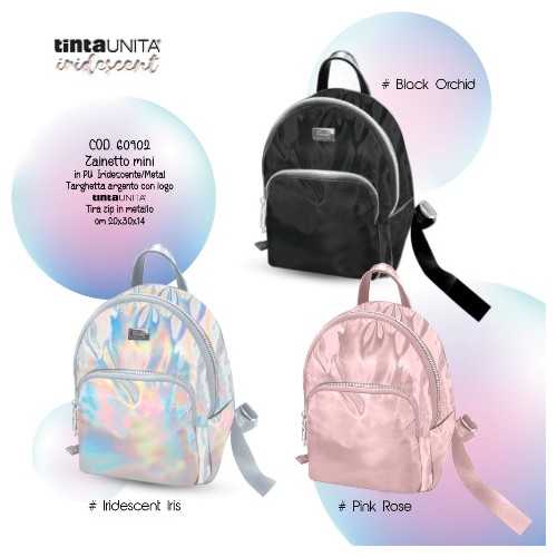 Mini zainetto iridescente metal