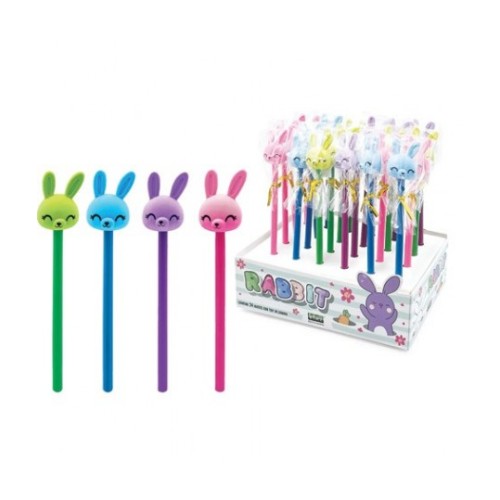 Matita con topper coniglietto - colori assortiti