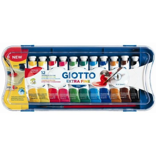 Box 12 tubetti tempera 12ml giotto tubo 4...
