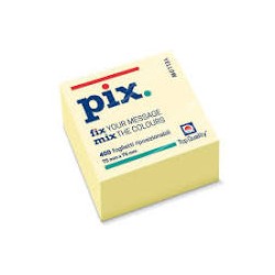 Foglietti adesivi riposizionabili pix giallo tenue cubo 75x75mm 400fg