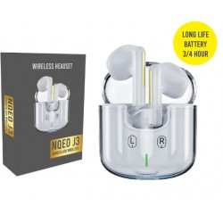 Auricolari Wireless con custodia di ricarica colore Bianco/Trasparente