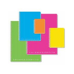 Maxi Quaderno A4 Spiralato ppl 5mm con fori tonalità fluo Colori assortiti