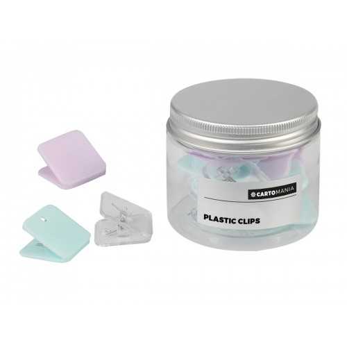 Set 8 clip ferma fogli in plastica colori...