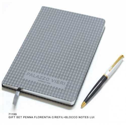 Set regalo scrittura Blocco Notes grigio +...