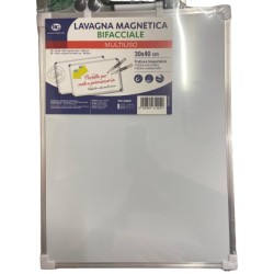 Lavagna magnetica bianca bifacciale multiuso 30x40cm