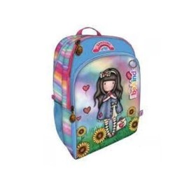 Zaino 3 cerniere Santoro Gorjuss celeste e arcobaleno