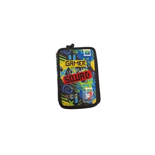 Astuccio 3 zip Gamer Let's Play Squad Colore Nero