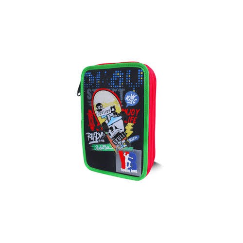 Astuccio 3 zip Skate sfondo nero