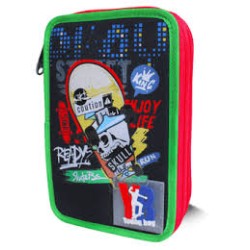 Astuccio 3 zip Skate sfondo nero