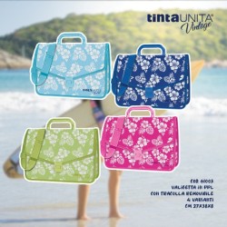 Valigetta in ppl con tracolla removibile Tinta Unita Vintage Fluo