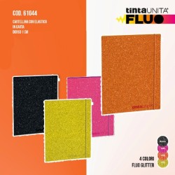 Cartella porta documenti formato A4 con elastico dorso 1cm Tinta Unita Luxury Fluo colori assortiti