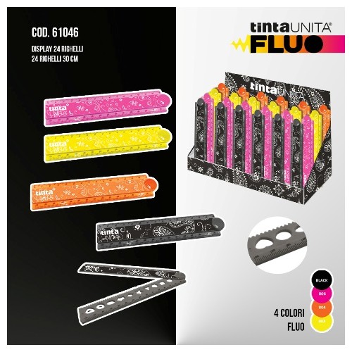 Righello con stencil colori assortiti Tinta...