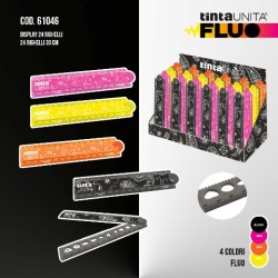 Righello con stencil colori assortiti Tinta Unita Luxury Fluo