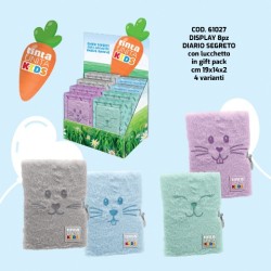 Diario segreto in peluche con lucchetto Coniglietto Tinta Unita Bunny Collection