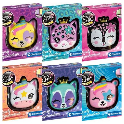 Clementoni Crazy Chic Lovely Eyeshadows Volpe - Trucco Bambini 6+, Ombretti Lavabili, Idea Regalo