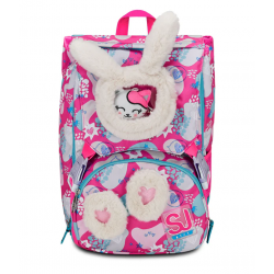 Zaino Sdoppiabile Big PinkFur Girl Gattino e coniglietto