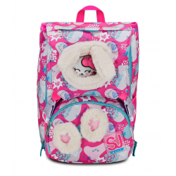 Zaino Sdoppiabile Big PinkFur Girl Gattino e coniglietto