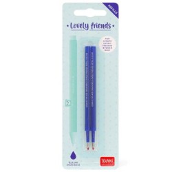 Set 2 Refill per penna gel Lovely Friends inchiostro Blu Legami