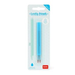 Set 2 Refill per penna gel Lovely Friends inchiostro celeste Legami