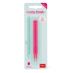 Set 2 Refill per penna gel Lovely Friends inchiostro rosa Legami