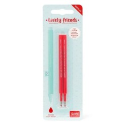 Set 2 Refill per penna gel Lovely Friends inchiostro rosso Legami