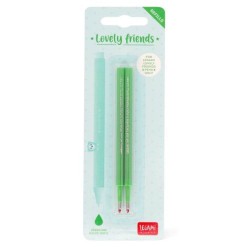 Set 2 Refill per penna gel Lovely Friends inchiostro verde Legami