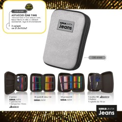 Astuccio One Time Lurex argento glitter 1 Zip Tinta Unita Jeans