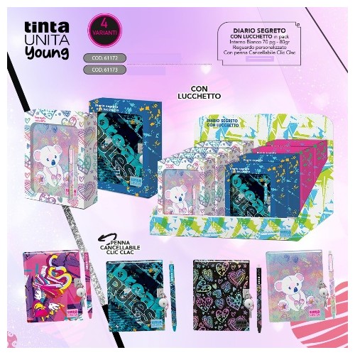 Diario segreto con penna Tinta Unita Young Glamour