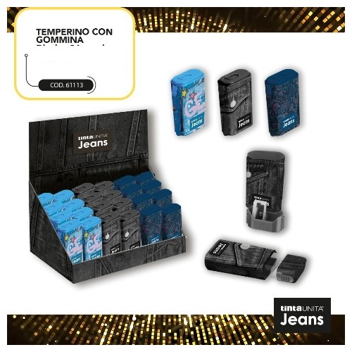 Temperamatite Gomma 2 in 1 Tinta Unita Jeans