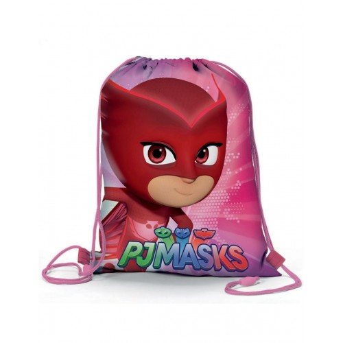 Sacca a zaino 31x39cm pj masks - super pigiamini gufetta